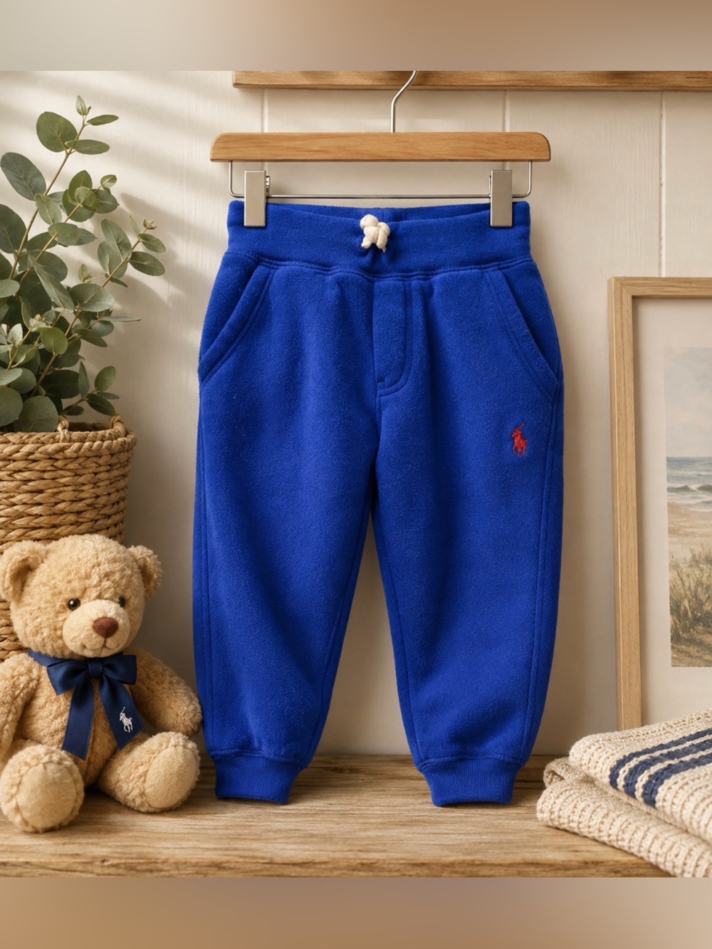 Polo ralph Lauren royal blue size 3 T cotton on blend logo track pants